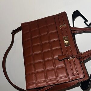 Brown Quilted Leather Handbag